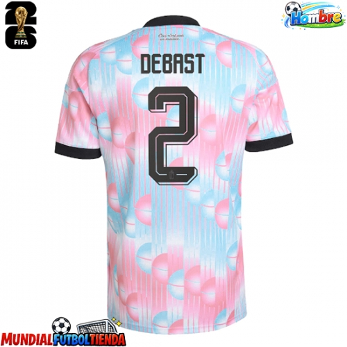 Camiseta Bélgica Zeno Debast #2 Segunda Equipación Replica Mundial 2026 mangas cortas